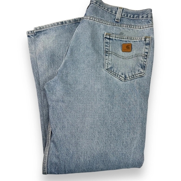 Carhartt Other - VINTAGE Carhartt Relaxed Fit Light Wash Denim Workwear Pants Size 36x30 USA